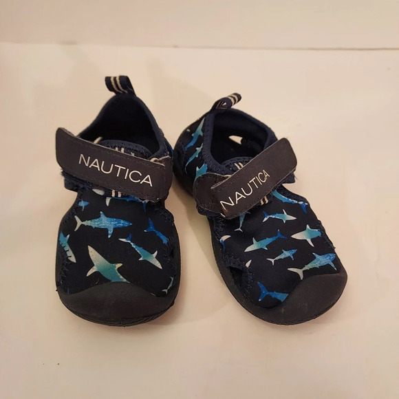 Nautica Shark Print Protective Water Shoes, Closed-Toe Sport Sandal in Size 5 - Picture 1 of 10
